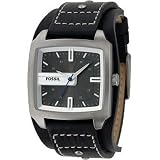 Fossil Men's JR9991 Black Leather Strap Black Analog Dial Watch