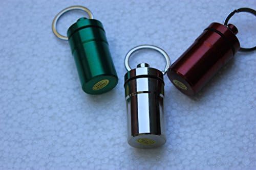 Stainless Steel Pill Case. Available: 10 Silver, 3 Green, 4 Red Please indicate color IF you have a preference via email through Amazon
