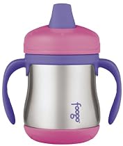 Thermos Foogo Leak-Proof SS 7 Ounce Sippy Cup with Handles, Pink, 6 Months