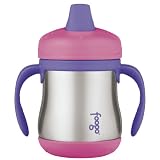 Thermos Foogo Leak-Proof SS 7 Ounce Sippy Cup with Handles, Pink, 6 Months ~ Thermos