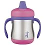Thermos Foogo Leak-Proof SS 7 Ounce Sippy Cup with Handles, Pink, 6 Months