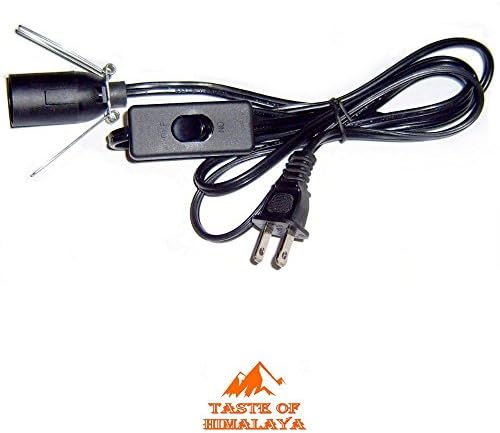 Spring Loaded Wire Clip Electrical Himalayan Crystal Salt, Rock Salt, or Selenite Lamp Power Cord