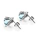 Vintage Stainless Steel Dragon Claw Mens Stud Earrings Set, 2pcs, Color Silver Blue