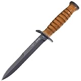 The M3 Trench Knife, Stacked Leather Handle, Sheath