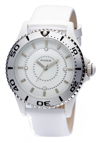 Pilgrim Damen-Armbanduhr Versilbert Weiss Analog Quarz 780-301 Preisvergleich