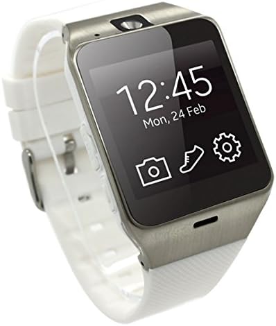 Aplus GV18 Bluetooth Smart Watch with 1.55" GSM NFC 1.3M Camera wrist Watch SIM Card Smartwatch for Smartphones IOS (Partial functions) Android (Full functions) (White)