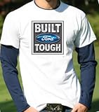 BUILT FORD TOUGH Twofer Shirt-in-Shirt Long Sleeve T-shirt - White/Navy