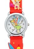 TimerMall OEM - Montre Enfants - Quartz - Caoutchouc - La F??e Clochette cadran rond en caoutchouc rouge Enfants Bracel