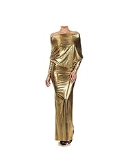 Polyester/Spandex Draped Off the Shoulder Sheath General Print Plunging Neck Maxi Dress 