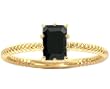 14K Yellow or White Gold Octagon Gemstone Solitaire Stackable Ring-Black Onyx-full, half sizes from 5-8.5