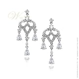 STUDIO 925: *APRIL CZ PAVE CONTOUR CHANDELIER EARRINGS*
