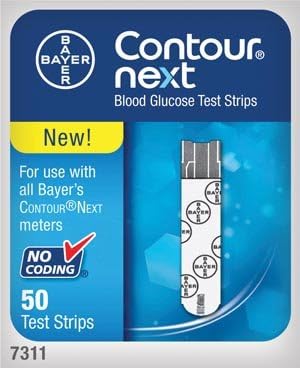 ASCENSIA CONTOUR NEXT EZ BLOOD GLUCOSE MONITORING SYSTEM Blood Glucose Test Strips, 50/btl