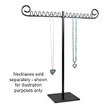 Metal T-Bar Jewelry Display for Necklaces and Pendants with Pewter Finish