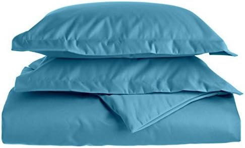 Soft & Comfort 600 Thread Count 1 Peice Duvet Cover in Solid Blue Queen 100% Cotton by EgyptianCottonStore