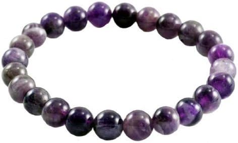 Simulated Amethyst 8mm Beaded Bracelet