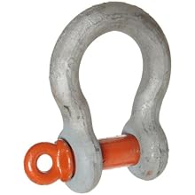 CM M655A-G Screw Pin Midland Anchor Shackle, Alloy Steel, 1-1/8" Size, 15 ton Working Load Limit