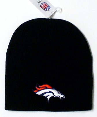 NFL licensed Denver Broncos Knit Beanie Hat (Black) NEW