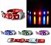 How's Your Dog LED Flashing Nighttime Safety Dog Collar - Cherry Red/Small (11"-15")