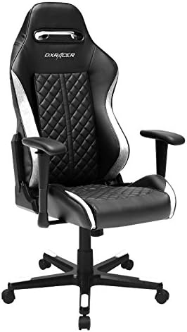 DXRacer Drifting Series OH/DF73/NW Racing Bucket Seat Gaming and Office Chair - Comfortable and Ergonomic - Great Armrest and Lumbar Support (Black with White Accents)