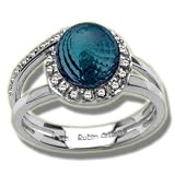 .17 CT 7MM FACETED BLUE TOPAZ SPHERE LADIES RING