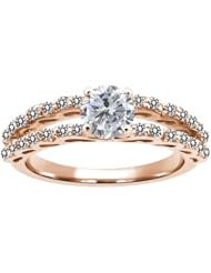 1.38 Ct Round H/I and White Diamond 14K Rose Gold Ring