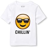 THE CHILDREN'S PLACE(ザ・チルドレンズプレイス) ショートスリーブエモジフェイスグラフィックティ ホワイト トップス半袖Tシャツ 18～24ヶ月【並行輸入】
