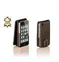 Premium Flip Case Tasche aus echtem Leder für Apple iPhone 4 (16GB/32GB)