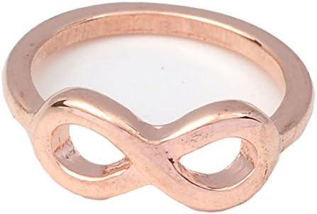 JOVIVI® Silver Metal Infinity Love Symbol Wedding Band Ring US 7 (Rose Golden)