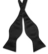 Vesuvio Napoli SELF TIE Bow Tie Solid BLACK Color Men's BowTie