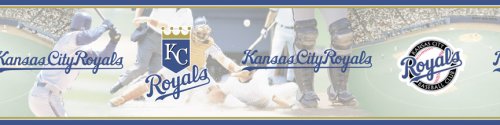 Blue Mountain Wallcoverings 5815401 KC Royals MLB Prepasted Wall Border, 6-Inch by 15-Foot