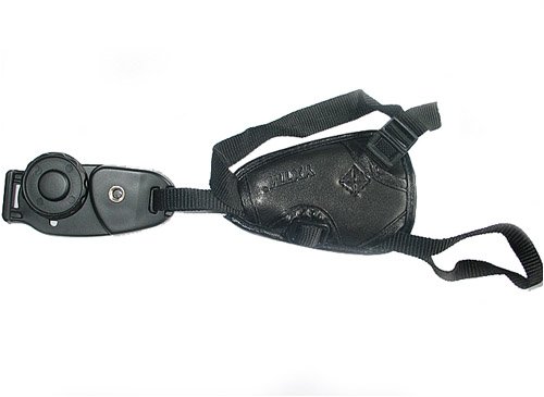 Professional hand grip with safety wrist strap for SLR/DSLR cameras, camcorders and full size digital cameras