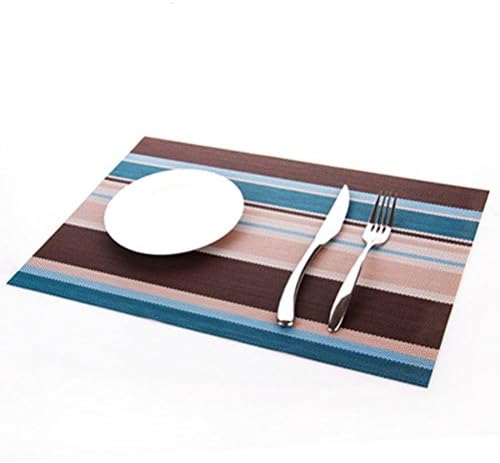 HIGOGOGO Heat Stain Resistant Anti-Skid Rectangular PVC Mat Table Insulation Stain Woven Vinyl Kitchen Mat Series (18" Lx 12"W,1, 11)