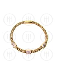 Sterling Silver -Magnetic Tri-Colour Bracelet With Swarvoski Crystals