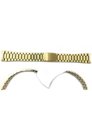Seiko Gold Tone Stainless Steel 19mm Fold-Over Clasp Watch Bracelet