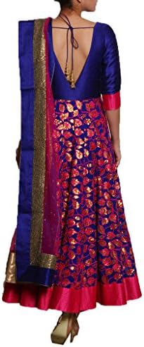 Panisha Women's Indian Pakistani Bollywood Anarkali Suit Medium Blue