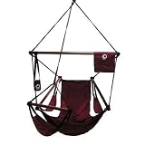 Burgundy Finish Outdoor Air Hanging Chair Hammock