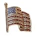 24k Gold-Plate Swarovski Crystal "American Flag" Pin