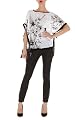 Draped Oriental Print Top