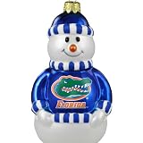 NCAA Florida Gators Blown Glass Snowman Ornament