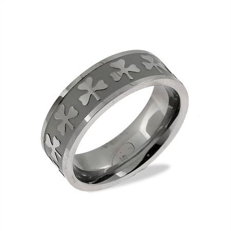 Eve's Addiction Luck of the Irish Stainless Steel Shamrock Band
