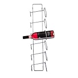 Wall Mounted 6 Bottle Silver Wine Rack