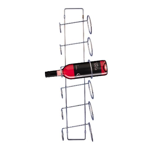 TOWER - Wall Mounted 6 Bottle Silver Wine Rack