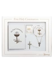 Home: First Holy Communion Gift Set 5 Pieces White and Gold - Roman