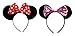 Black & Red or Pink Bow & White Polka Dot Minnie Mouse Disney Fancy Dress Ears Head Band