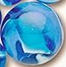 Mega Marble - BLUE JAY ToeBreaker - Jumbo 2 Inch Glass Marble
