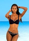 Marken-Bikini schwarz-Leo F-Cup Damen-Bikini Schwarz