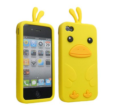Yellow Cute Penguin Silicone Case Back Cover Protector for Iphone 4 4s
