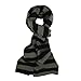 TrendsBlue Premium Soft Knit Striped Scarf, Gray & Black
