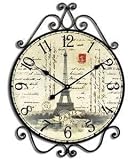 HORLOGE MURALE PARIS TOUR EIFFEL METAL FRANCE 54/39CM
