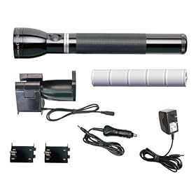  MAGLITE RE1019 Heavy-Duty Rechargeable Flashlight System, Black
